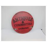 ROUND ANTIQUES & CURIOSITIES ENTRANCE SIGN