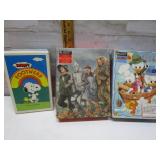 EMPTY SNOOPY SHOE BOX & PUZZLES