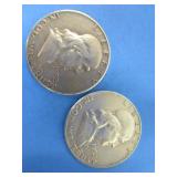 (2) 1952 Ben Franklin Silver Halves