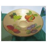 LARGE PAINTED GLASS BOWL - APPLES - ITALIAN