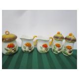 SEARS & ROBUCK MUSHROOM SALT, PEPPER, CREAM, &