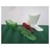 HOBNAIL BOWS & BUTTONS GLASS SHOES