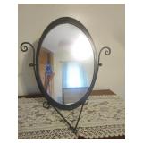 FREE STANDING IRON MIRROR 17" X 18"