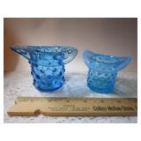 2 HOBNAIL BLUE TOP HATS