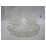 CREAM / SUGAR & SMALL TRAY CUT GLASS