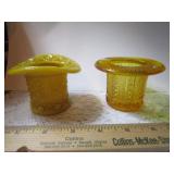 SLAG? YELLOW & AMBER BUTTONS & BOWS TOP HAT