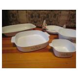 CORNING WARE CORN FLOWER BLUE 5 PIECES