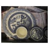 TOTE FULL OF BLUE WILLOW JOHNSON BROTHERS