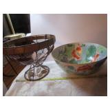 ORIENTAL BOWL & APPLE FRUIT BASKET