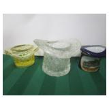 GERMAN PAINTED AMBER & CLEAR TOP HATS