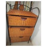 WIRE & WICKER 3 DRAWER STORAGE