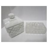 BIRDS & MILK GLASS TRINKET BOX