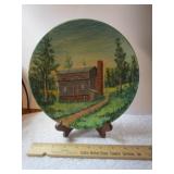 YATES TAVERN PAINTED PLATE BY CALVIN ROACH