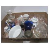 SHOT GLASSES, SMALL TEAPOTS, & BASKET