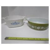 PYREX CRAZY DAISY & CORNING CORNFLOWER BLUE