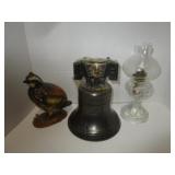 MINI OIL LAMP, DECANTER, & BIRD