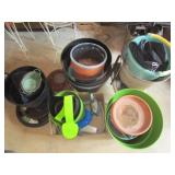 FLOWER POTS, STEP STOOL, & BUCKET