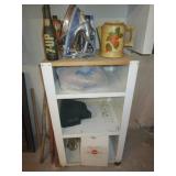 SMALL ROLLING CABINET WITH CONTENTS