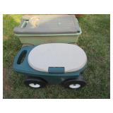 GARDEN STOOL WITH WHEELS