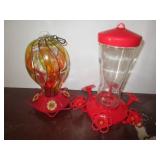 GLASS HUMMINGBIRD FEEDERS
