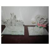 ART GLASS SHIP & HEART