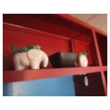 ELEPHANT PLANT HOLDERS & BLACK BOWL
