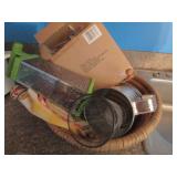 KITCHEN BASKET LOT, SYRUP DISPENSER, & FLOUR