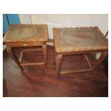 PAIR OF NESTING CARVED TABLES