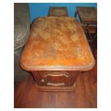 PAIR OF SIDE TABLES - TOPS ARE DAMAGED