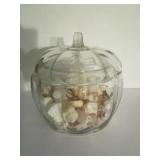 GLASS PUMPKIN WITH SHELLS