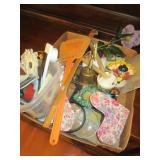 BOX LOT - BRASS BELL & MORE