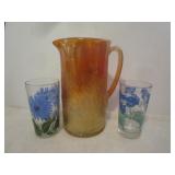 CARNIVAL PITCHER & GLASSES
