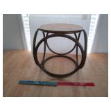ROUND WICKER TOP FOOT STOOL