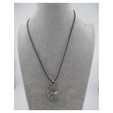 GREEN STONE CAT NECKLACE