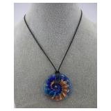 MURANO GLASS SEASHELL SAND SWIRL NECKLACE