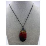 BEAUTIFUL RED & BLACK MURANO GLASS PENDANT