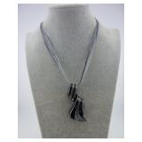 BEAUTIFUL BLACK MURANO GLASS PENDANT NECKLACE