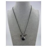 BLACK STONE DRAGON PENDANT NECKLACE