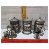TEA, SUGAR, COFFEE, SALT, & PEPPER