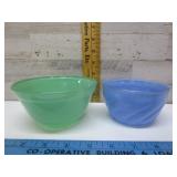 SMALL GREEN & BLUE BOWLS