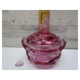 FENTON POWDER DISH - BUTTERFLY WING IS OFF