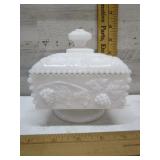 MILK GLASS HONEY DISH