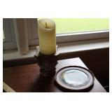CHERUB CANDLESTICK, BETTERY OPERATED CANDLE, &