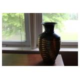 14 1/2" TALL 2 TONE METAL VASE