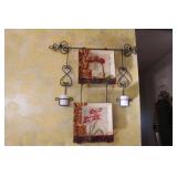 WROUGHT IRON PLATE RACK  / CANDLE HOLDER