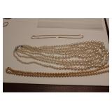 14 K GOLD NECKLACE & VINTAGE PEARLS