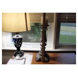 19" TALL CANDLESTICK & BATTERY OPERATED CANDLE