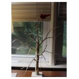 WHITE BIRCH TREE WITH CARDINAL BATTERY OPERATED -