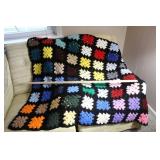 GRANNY SQUARE CROCHETED LAP QUILT