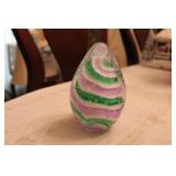 PURPLE & GREEN SWIRL PAPERWEIGHT